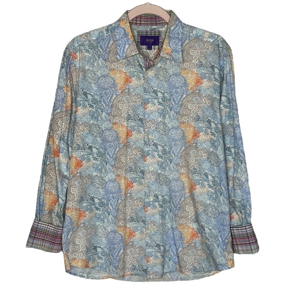 Tallia Men’s Paisley Print Button Down Business Casual Shirt - Picture 3 of 12